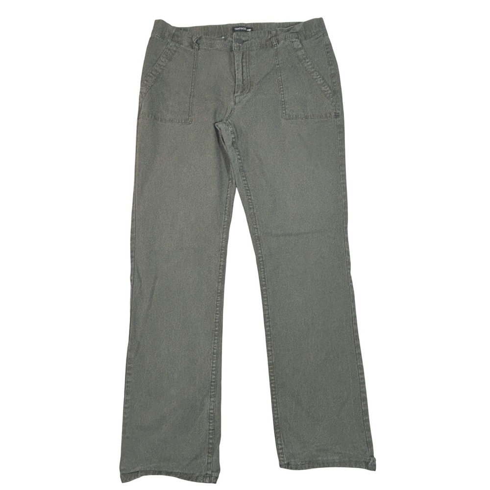Toad&Co Womens Olive Green Straight Leg Utility Pants Size 12 Elastic Back Waist